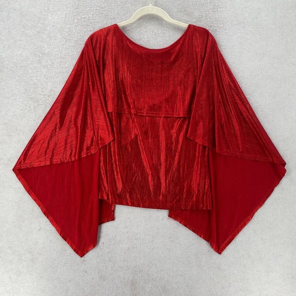 Grace Karin Tops - GRACE‎ KARIN Blouse XL Shimmer Glitter Sparkly Poncho Party Top Blouse Low Back